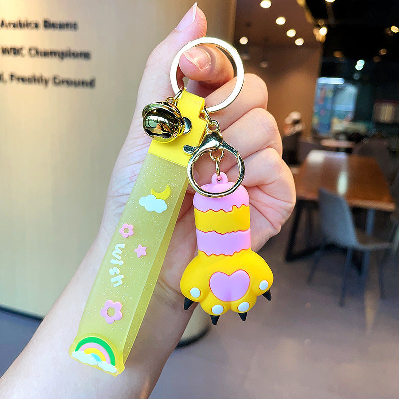 Wholesale Cartoon Cute Cat Claw Silicone Keychain